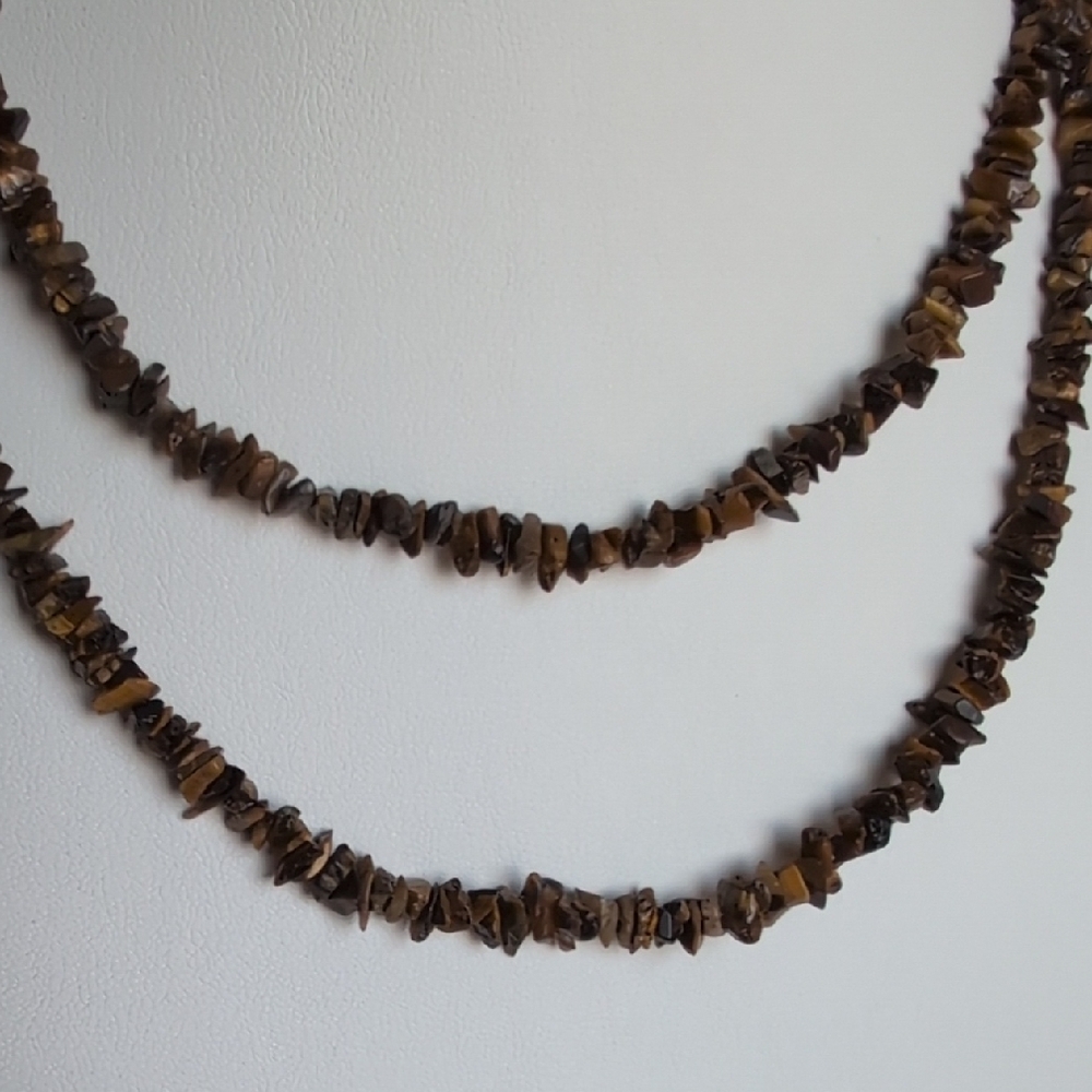 30" Tiger's Eye Chip Necklace